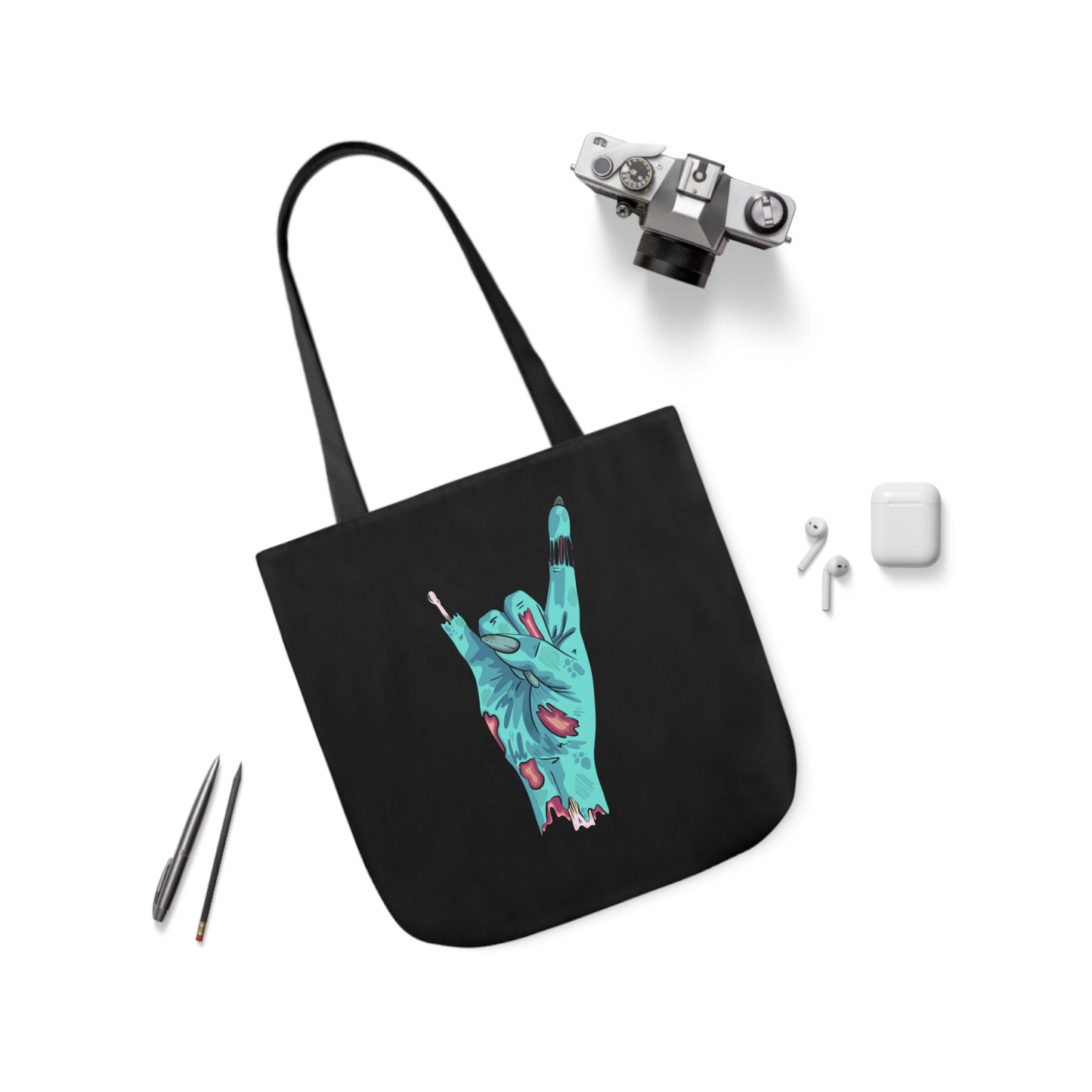 Cars of the Macabre Zombie Rock Canvas Tote Bag